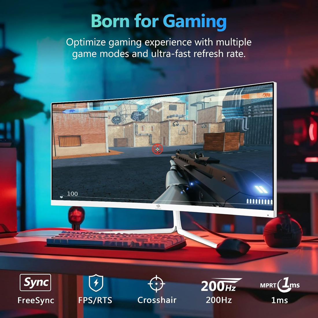 Z-EDGE UG30P 30" 200Hz White Curved Gaming Monitor