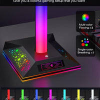 Gaming LED Headset Stand with 2 USB charging ports