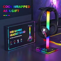 Gaming LED Headset Stand with 2 USB charging ports