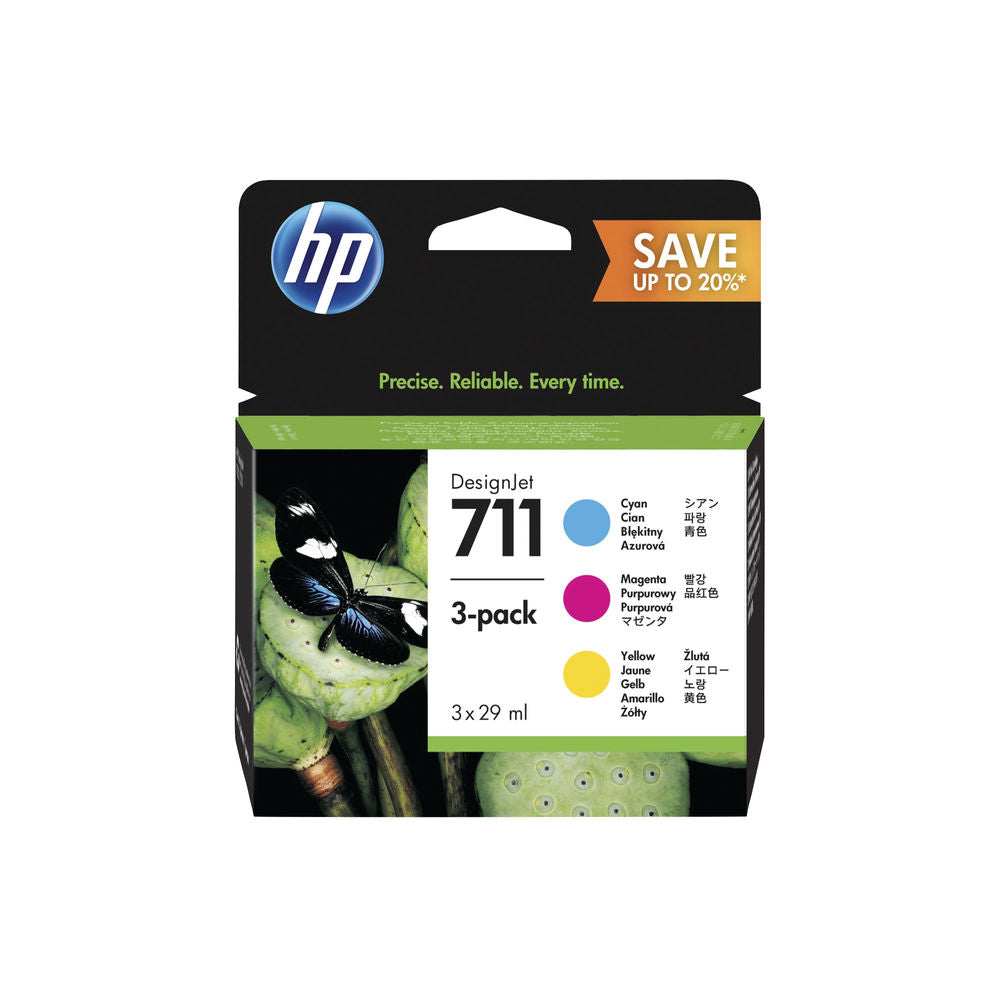 HP 711 INK CART CMY 80ML PACK 3