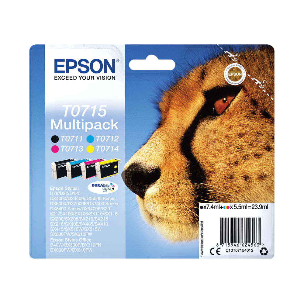 EPSON T0715 KCMY CARTRIDGE VALUE PACK