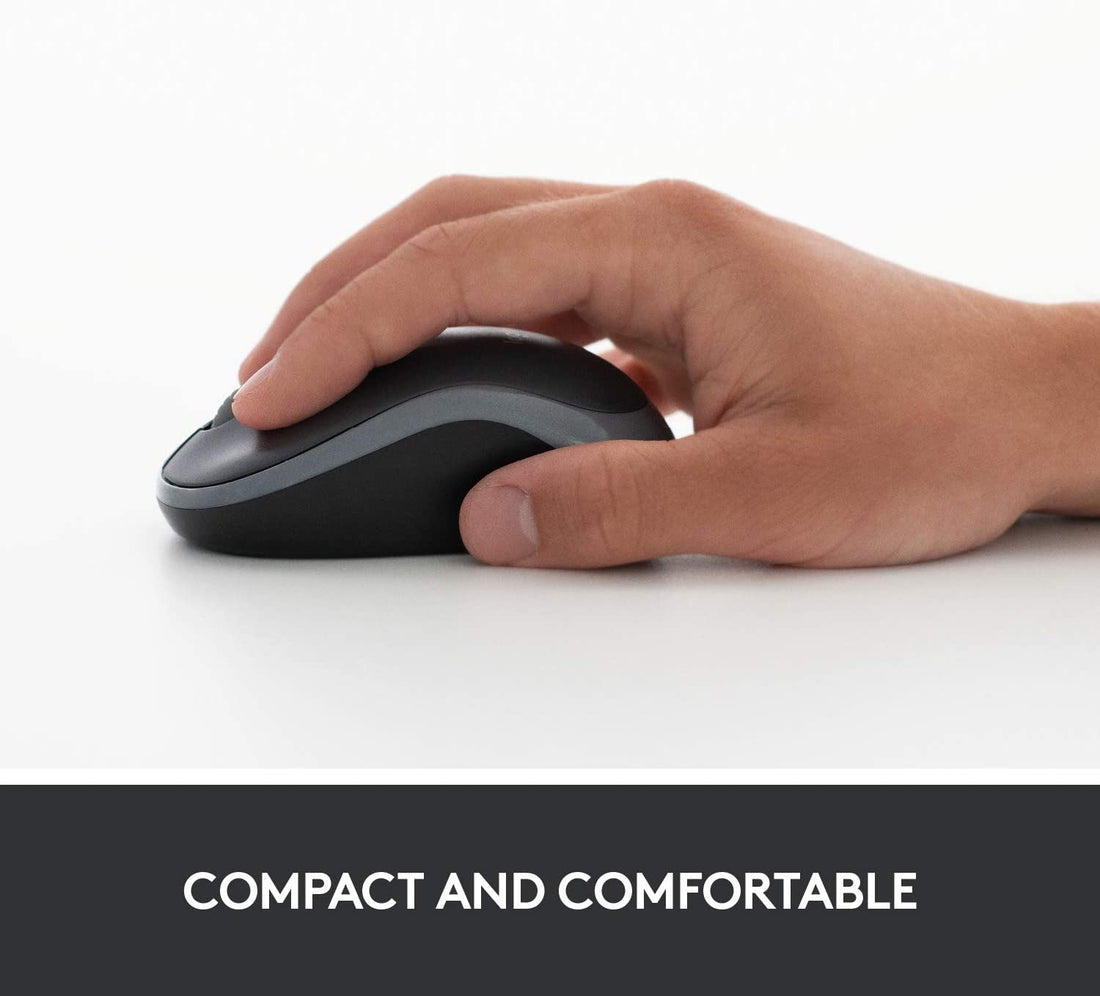 Logitech m185 Wreless USB Mouse, 3-Buttons, Black