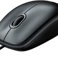 Logitech B100 Wired USB Mouse, 3-Buttons, Black