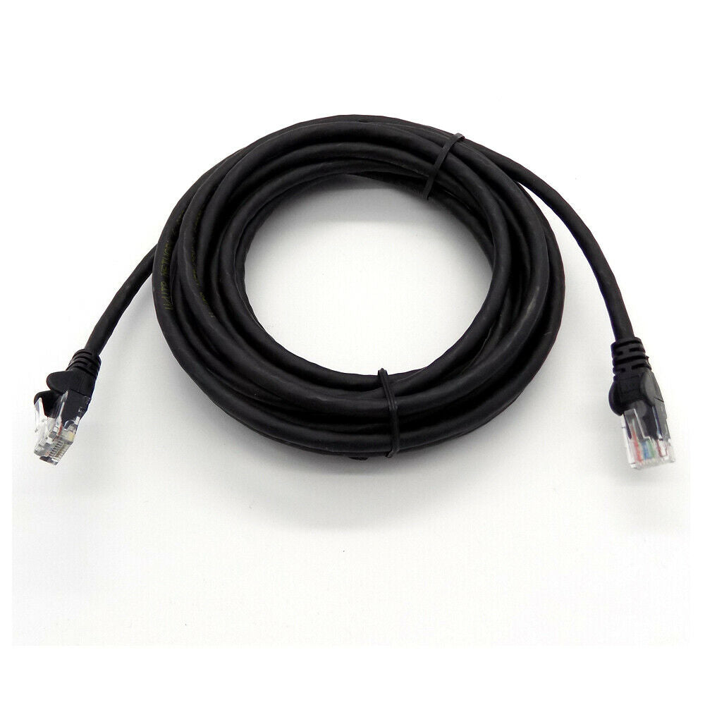 ETHERNET CABLE RJ45 NETWORK FAST INTERNET LEAD PREMIUM CAT5E BLACK 0.5m to 50m