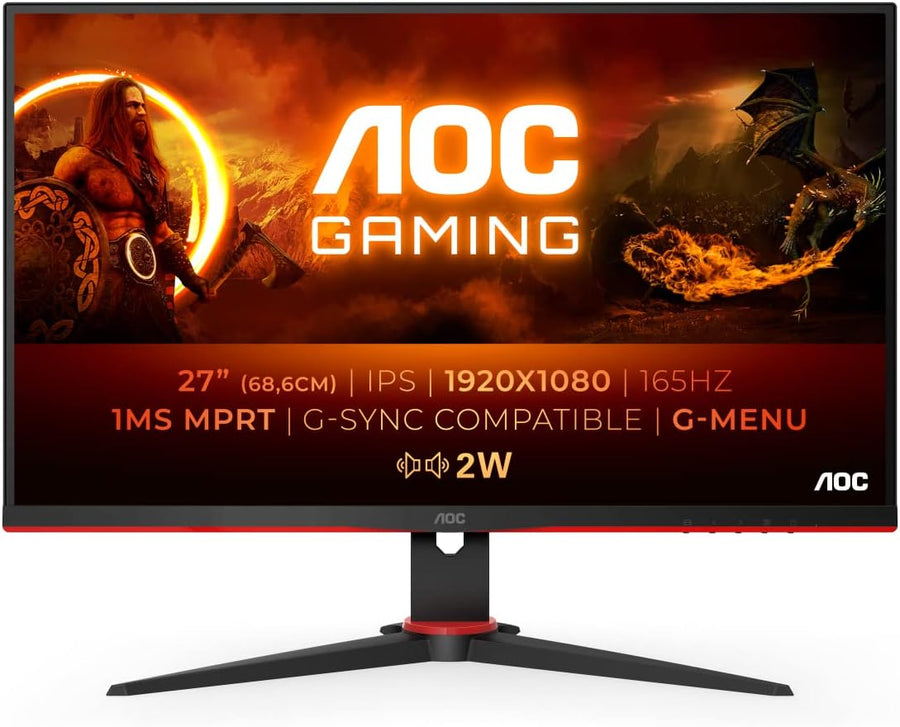 AOC Gaming 27G2U - 27 Inch FHD 165Hz,1ms, IPS Height adjust, Speakers