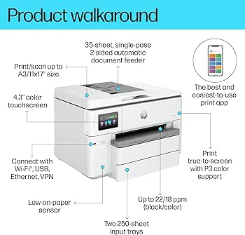 HP Office Jet Pro 9730e Wide Format - A3/A4 - All in one Printer