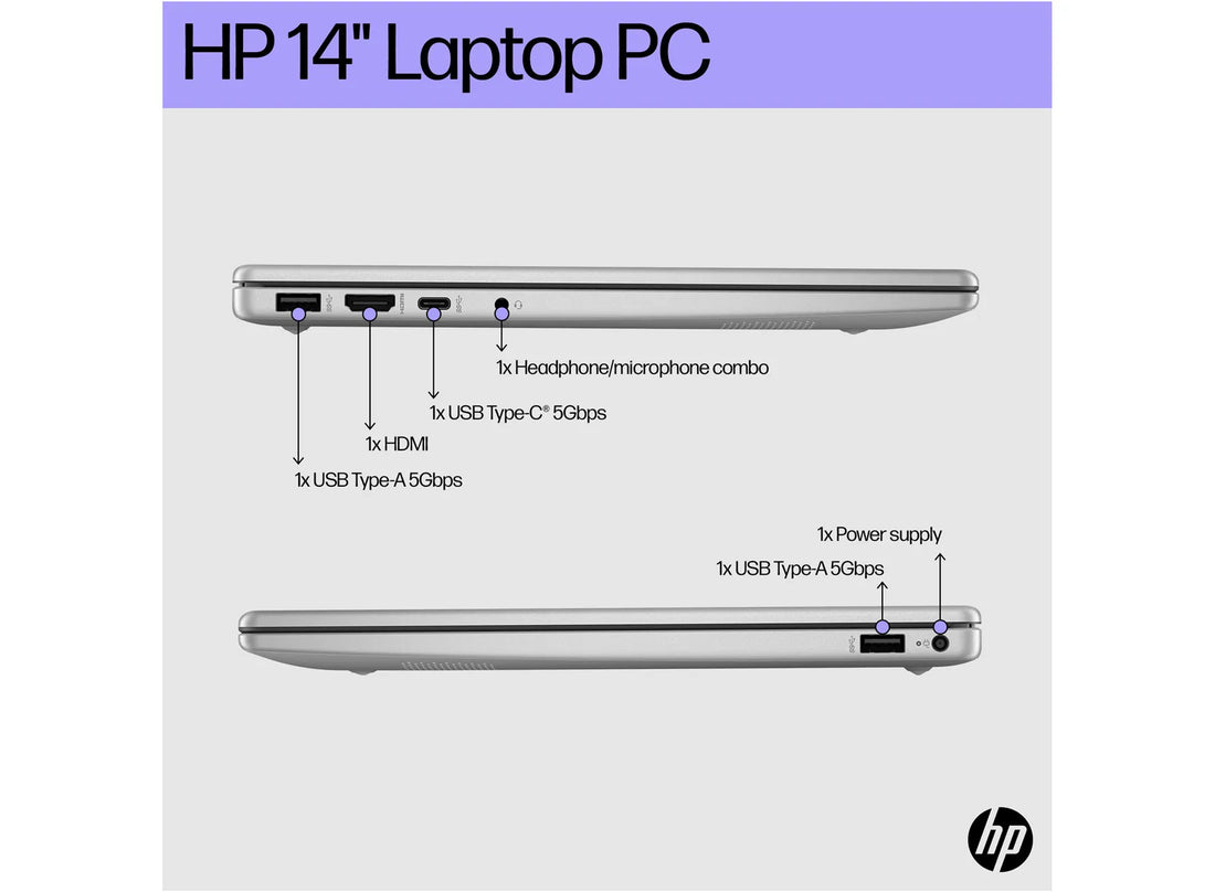 HP 14 - EP0023NA Intel i3-n305 8GB 128GB NVME Drive 14" Inch Windows 11 Home Laptop [C7DX6EA#ABU]