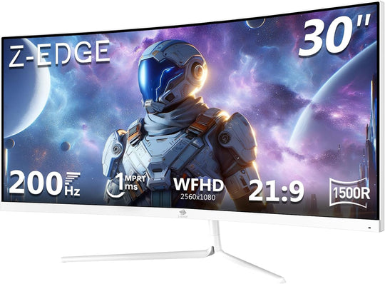 Z-EDGE UG30P 30" 200Hz White Curved Gaming Monitor
