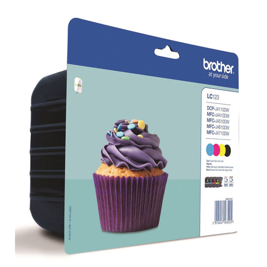 Brother LC-123 Cyan/Magenta/Yellow/Black Inkjet Cartridges (Pack of 4) LC123BVALBP