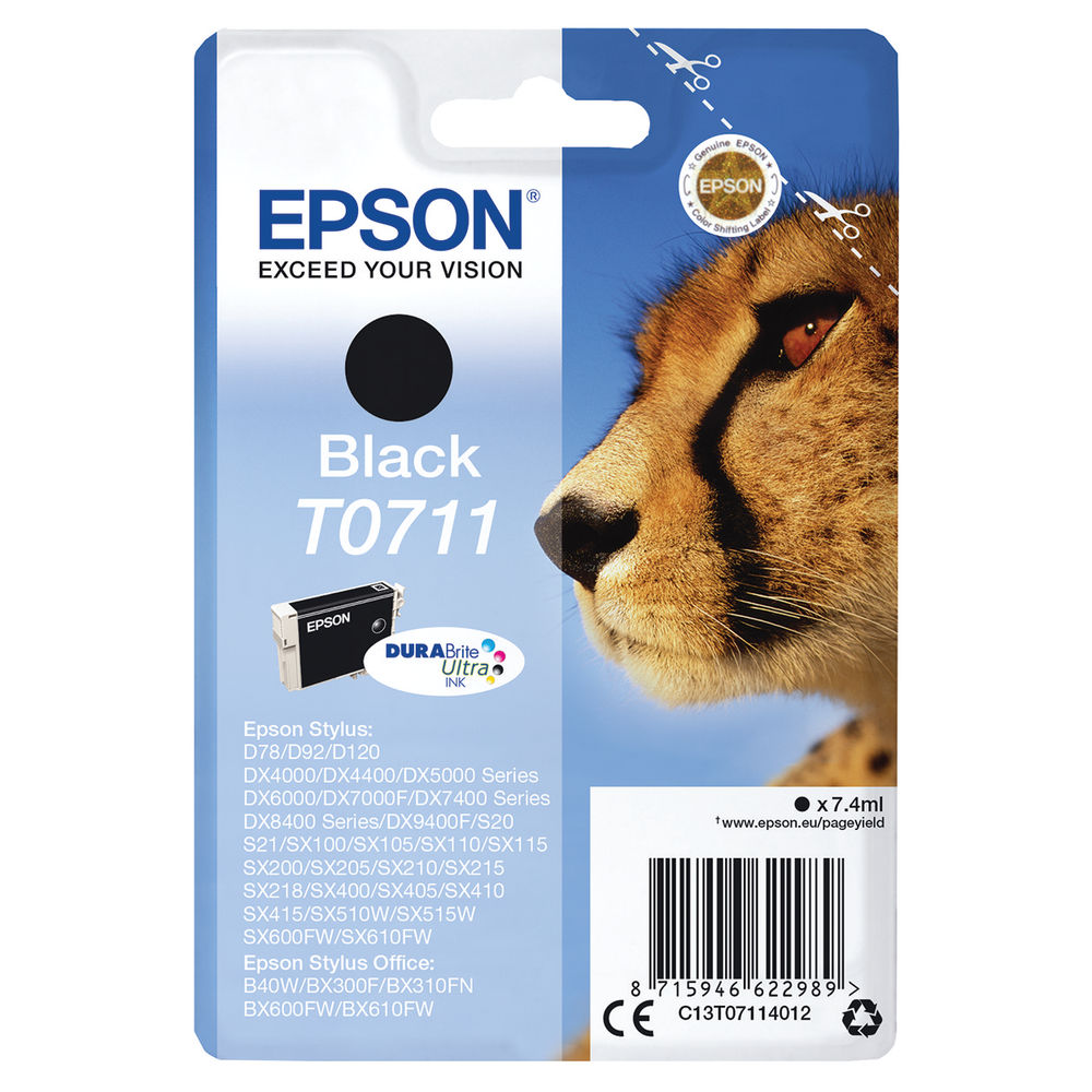 EPSON T0711 BLACK INKJET CARTRIDGE