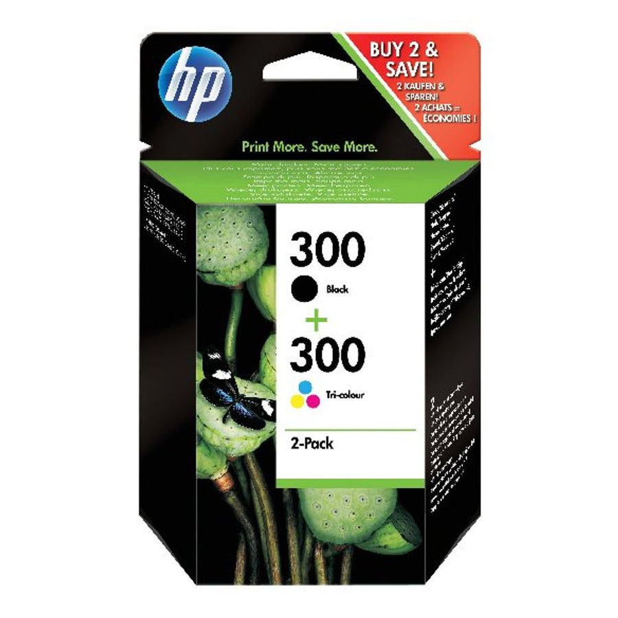 HP 300 COMBO PACK INK CART BLK/TRICOL