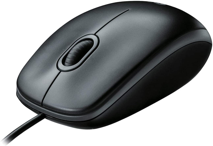 Logitech B100 Wired USB Mouse, 3-Buttons, Black