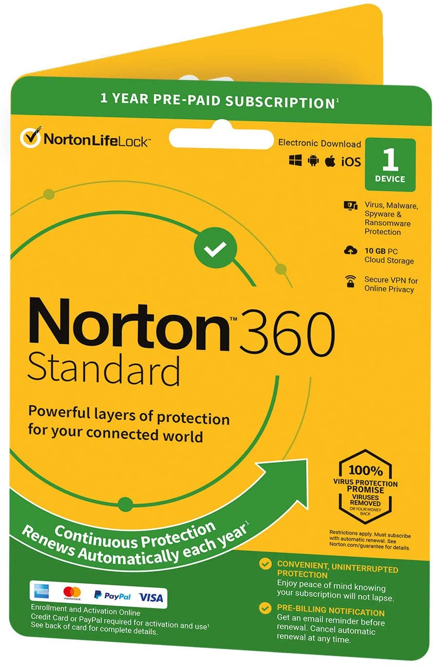 Norton Security 360 Standard 1-Device 1year | 2021 edition